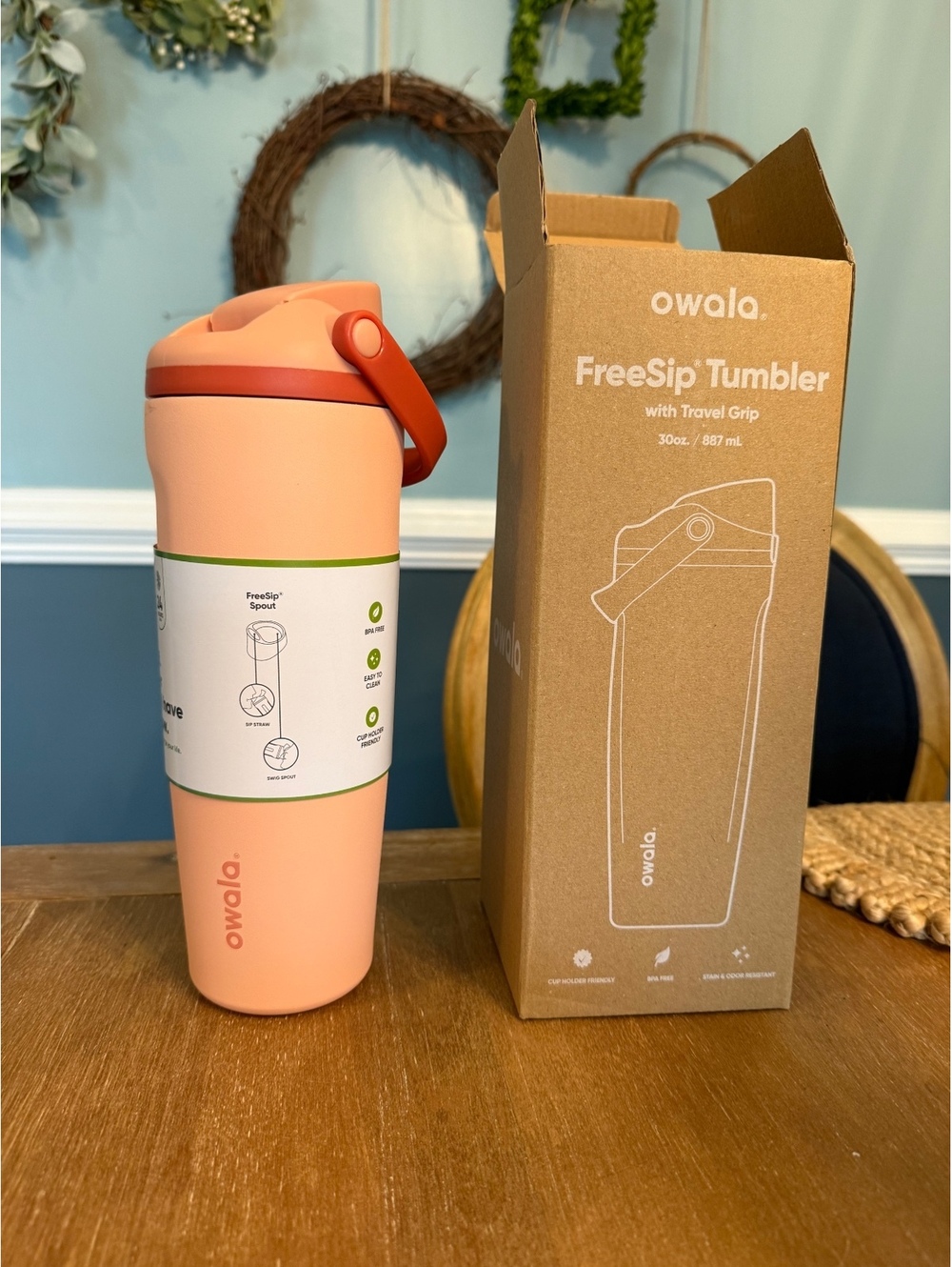 Brand New Owala FreeSip Sway 30oz – Peach of Mind – With Box